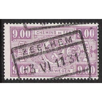 Belgium Epm Mi 165: 9 Fr. greyish lilac Railway Parcel Stamp: Coat of Arms