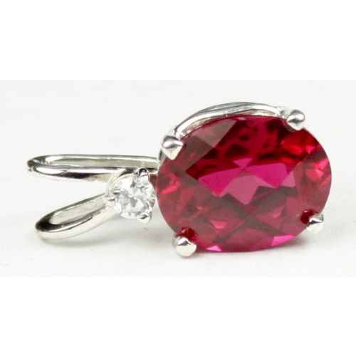 Created Ruby, 925 Sterling Silver Pendant, SP020