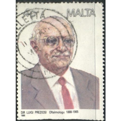 Malta 1988 - SG821 - 4c multi - Sir Luigi Preziosi (ophthalmologist) used