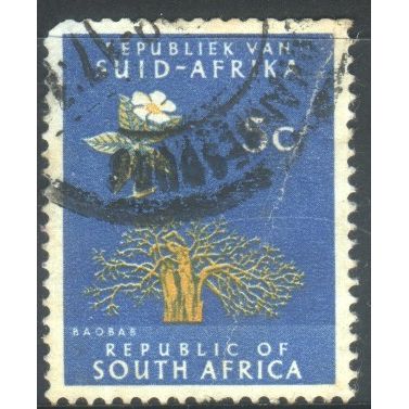 South Africa 1961 - SG204 - 5c yellow/turqouise - Baobab tree - used