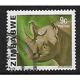 ZIMBABWE 1983 9c WHITE RHINOCEROS SG 581 FINE USED