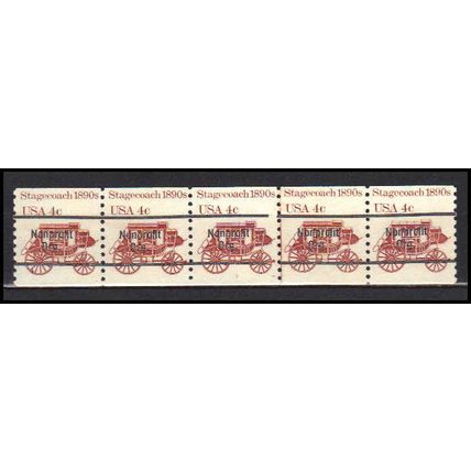 1898Ab 4c Stagecoach Fine MNH Dry Gum PNC 5/5 Line Gap AA0062