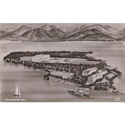 Sailing Boat Marine View Herrenchiemsee Germany Vintage Real Photo Postcard