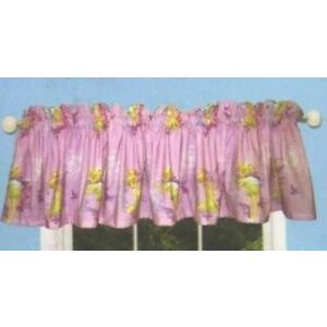 VINTAGE DISNEY FAIRIES TINKERBELL PIXIE DUST WINDOW CURTAIN VALANCE~NEW~84 X 15