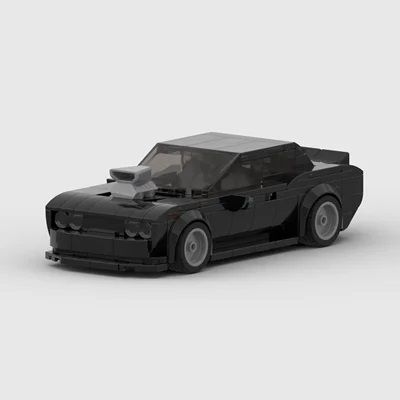 DODGE CHALLENGER Sports Car Brick Model MOC - 344 pieces, 8 studs wide