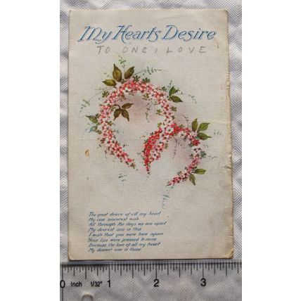 vintage postcard My Hearts Desire