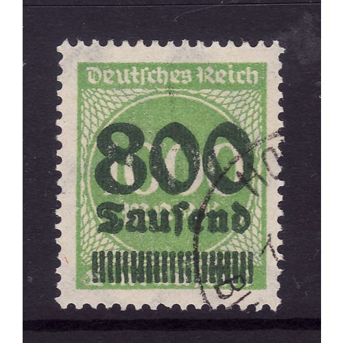 GERMANY 1923 800T on 1000M YELLOW GREEN SG 301 FINE USED#3