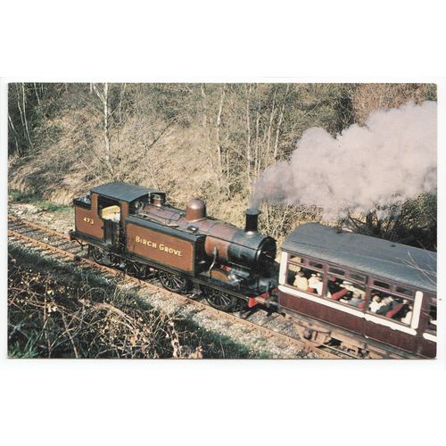 Steam Locomotive Train 473 Birch Grove on the Bluebell Railway Postcard