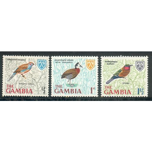 Gambia stamps 1966 - SG 233 + 234 + 235 Birds MH