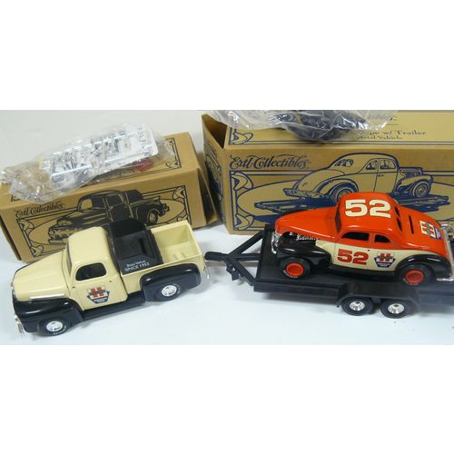 1/24 - 1/25 1940 Ford #52 race car, truck, and trailer, Hercules Tire , ( 054 )