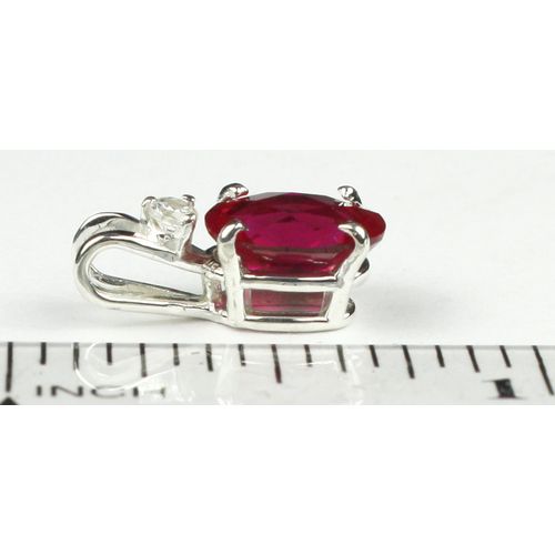 Created Ruby, 925 Sterling Silver Pendant, SP020