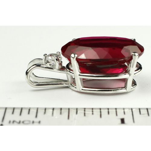 Created Ruby, 925 Sterling Silver Pendant, SP085