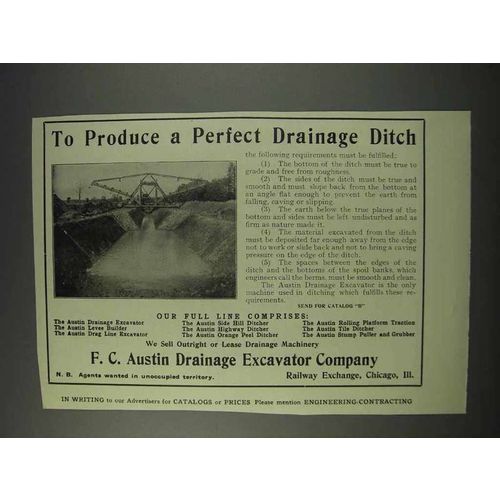1910 F.C. Austin Drainage Excavator Ad - Perfect Ditch