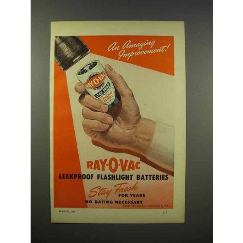 1946 Ray-o-Vac Leakproof Flashlight Batteries Ad