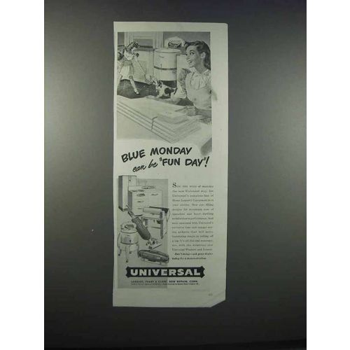 1946 Universal Electrical Appliances Ad - Blue Monday