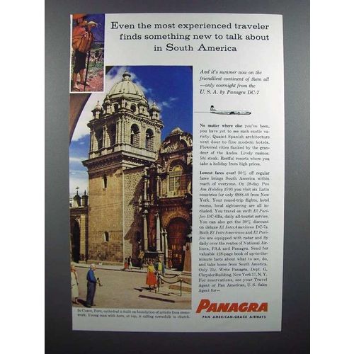 1957 Panagra Airways Ad - Cuzco, Peru