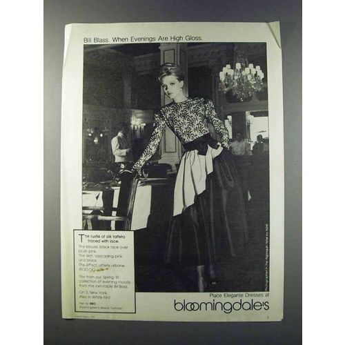 1981 Bloomingdale's Bill Blass Fashion Ad - Evenings