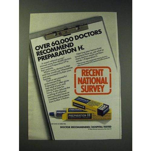 1987 Preparation H Hemorrhoidal Ointment Ad - Over 60,000 doctors recommend