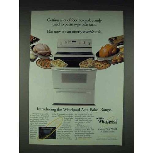 1997 Whirlpool AccuBake Range Ad - Cook Evenly