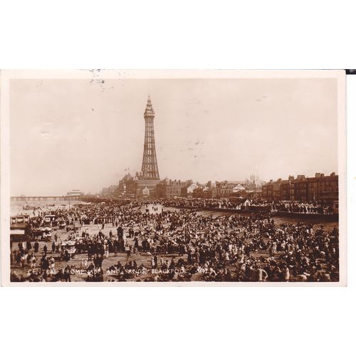 Central Promenade and Sands Blackpool Lancashire Postcard (LAN76217)