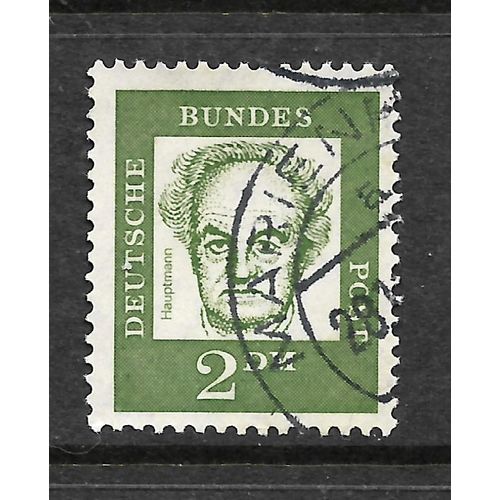 GERMANY BERLIN 1961 SG B208 2DM GREEN HAUPTMANN FAMOUS GERMAN FINE USED#