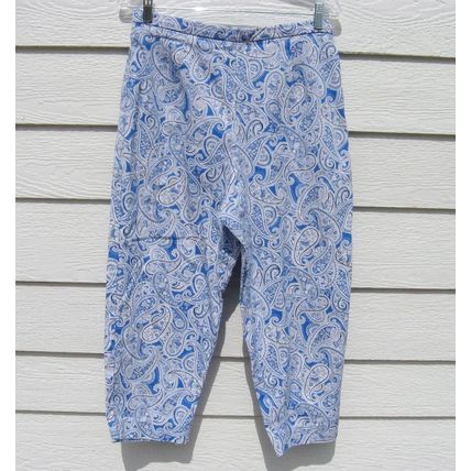 Womens Briggs NY Capris Paisley 31 Waist Blue White Summer