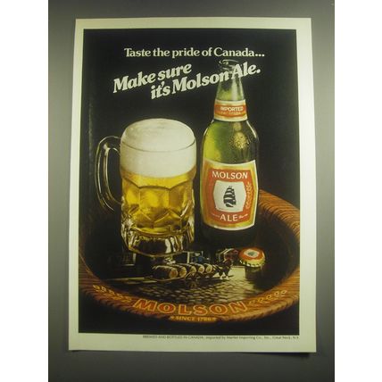 1982 Molson Ale Ad - Taste the pride of Canada