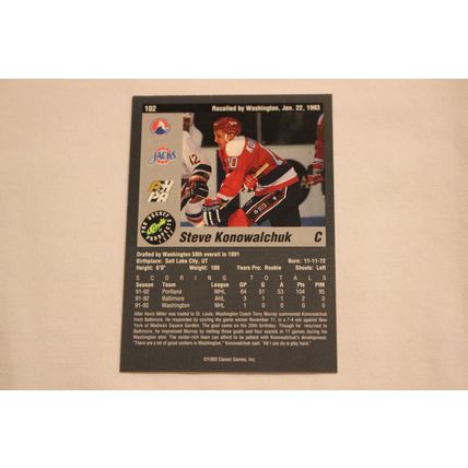 Steve Konowalchuk 1993 Classic Pro Hockey Prospects NO. 102
