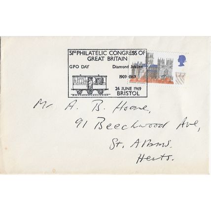 GB 1969 Buildings stamp on Philatrlic Congress special pm cover
