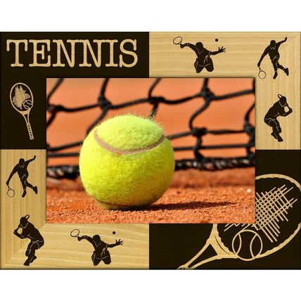 Tennis Laser Engraved Wood Picture Frame Landscape (5 x 7)