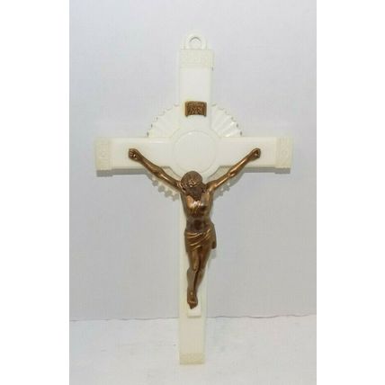 Vintage Catholic INRI Plastic Crucifix 12"