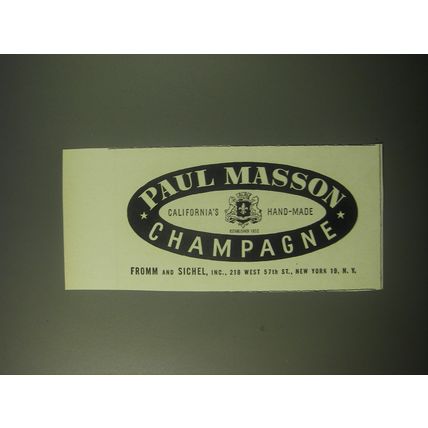 1948 Paul Masson Champagne Ad - California's Hand-Made Paul Masson Champagne
