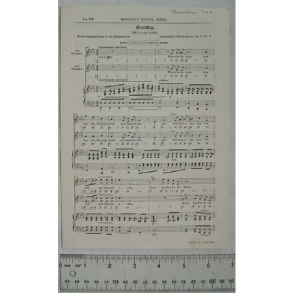 Vintage: Novello's School Songs, Greeting, Two-Part Song