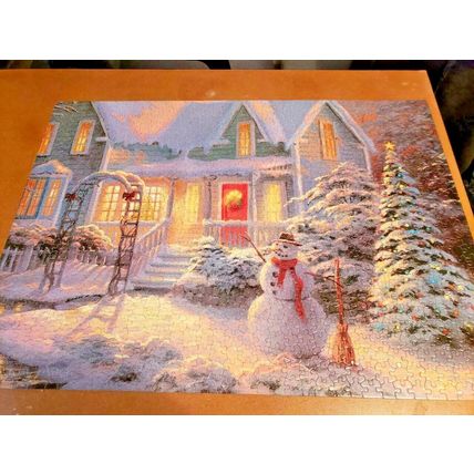 Thomas Kinkade Holiday Blessings 3328-20 1000 Piece Jigsaw Puzzle Complete