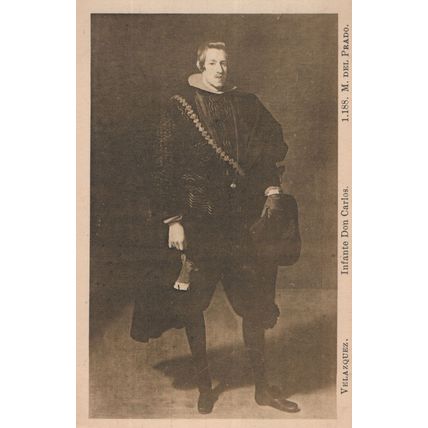 D.R. Velasquez Infant Don Carlos Prado Museum Painting Postcard