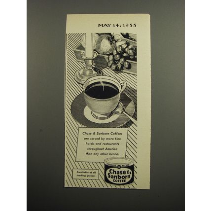 1955 Chase & Sanborn Coffee Ad - Served by more restaurants