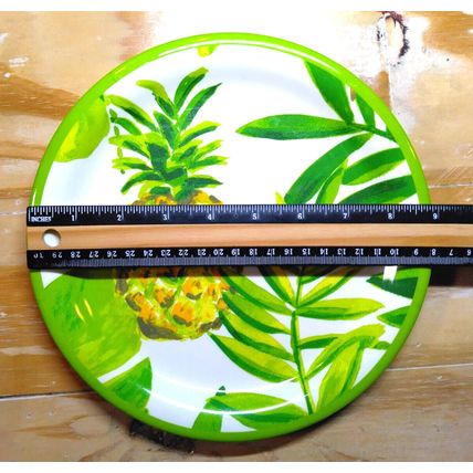 Outdoor Collection Melamine Dinner Plates Pineapple Design Set Of 4 Tropical