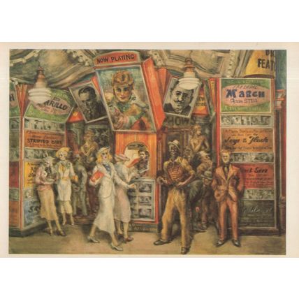 Reginald Marsh Twenty 20 Cent Movie Cinema Old Painting Postcard