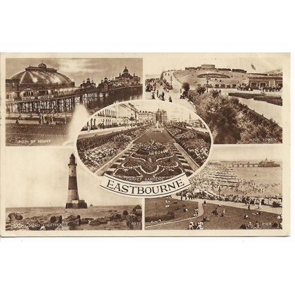 1953 Vintage Monochrome Postcard - Eastbourne, Sussex, England, United Kingdom