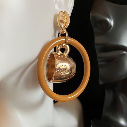 Earrings Large 14K Gold Plated Exaggerated Coffee Cup #646