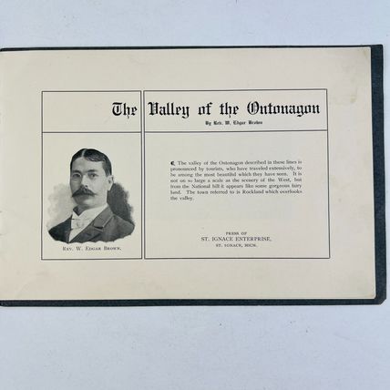 Valley Of The Ontonagon Booklet by Rev W Edgar Brown 1900 VERY RARE