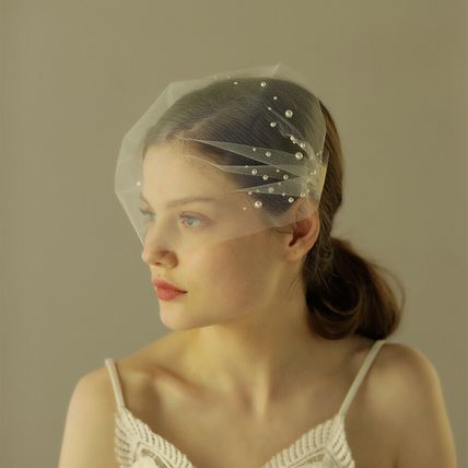 White Simple Birdcage Veil Tulle Wedding Fishnet Blusher Bride Accessories