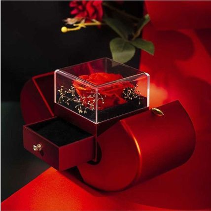 Fashion Jewelry Box - Red Apple Eternal Rose Necklace Gift for Women