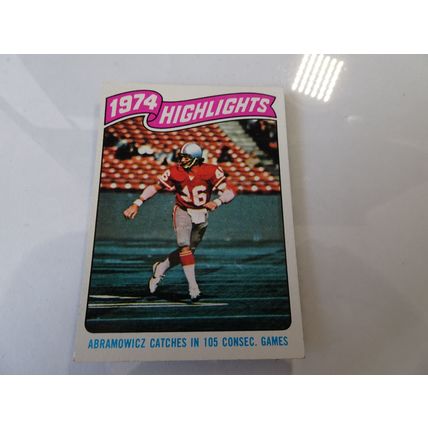 1975 Topps Football Card # 452 Dan Abramowicz Very Good (3) San Francisco 49ers