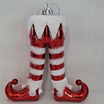 NEW Lot 6 ELF LEGS 5" Christmas ORNAMENTS Holiday Time Decor Feet Socks Shoes