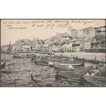 Ribera del Berbés, Vigo, 1905 - Hauser y Menet Tarjeta Postal