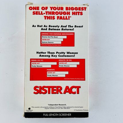 Sister Act Full-Length Screener VHS Video PROMO DEMO Tape ~RARE~