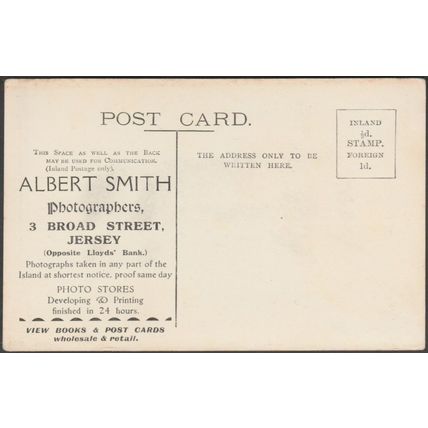 St Aubin's Harbour, Jersey, c.1905-10 - Albert Smith Advertising Postcard