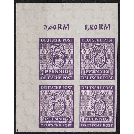 GERMANY Alliiert SBZ [West-Sachsen] MiNr 0117 Y ( **/mnh ) [02] 4er Eckrand
