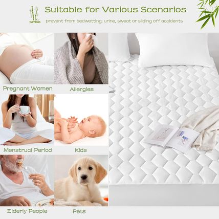 GRT Full Mattress Protector Waterproof, Rayon from Bamboo, Cooling Quilted Fitte
